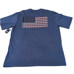 Johnnie-O USA Flag Graphic T-Shirt Mens M Blue Crew Beach Surf Patriotic NEW NWT